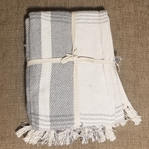 Plaid 100% Cotton Throw Blanket - Picture 2 of 4